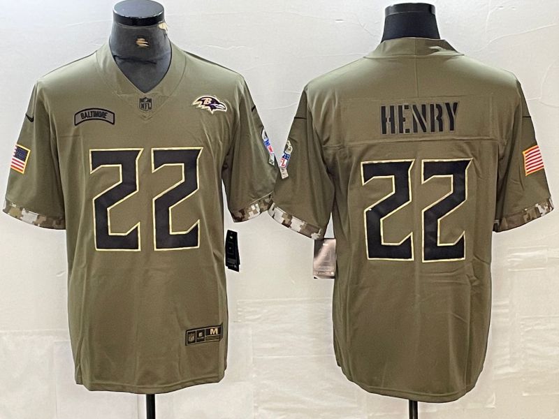Men Baltimore Ravens #22 Henry 2024 Nike Green Limited NFL Jersey->->NFL Jersey